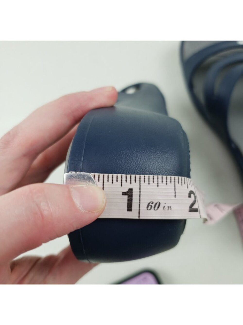 Crocs Patricia Slide Wedge Sandal Womens 10 Blue Strappy Slip On Comfort Shoe - Picture 13 of 13